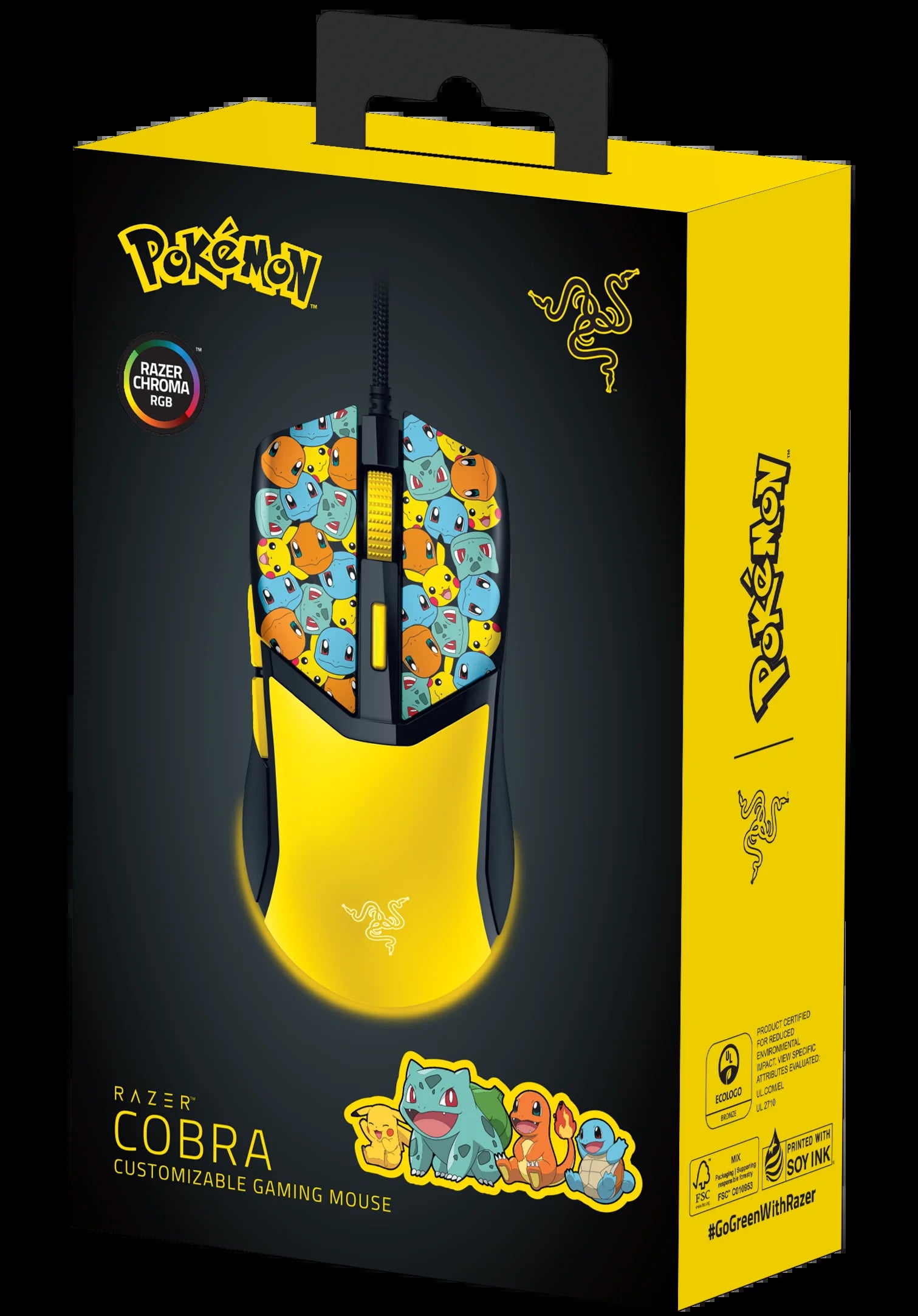 Cobra Lightweight Wired Gaming Mouse with  Chroma™ RGB, Pokémon Kanto Starters Edition
