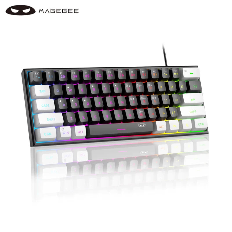 Elevate Your Gaming Experience with the Mini 60% RGB Backlit Keyboard - Ultra-Compact, Waterproof, and Ergonomically Designed for Comfort