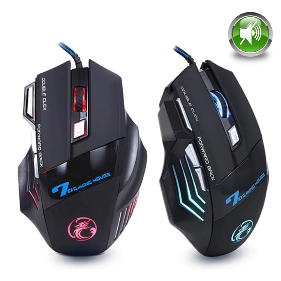 Wired Gaming Mouse Gamer Computer Mouse RGB Backlit Ergonomic Mouse Silent Backlight Mause LED 7 Buttons USB Mice for PC Desktop