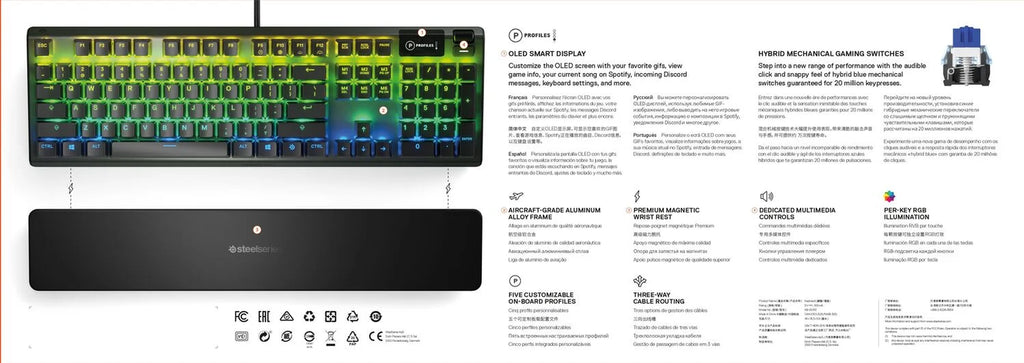 Apex 5 Mechanical Gaming Keyboard with Per-Key RGB Illumination and OLED Smart Display