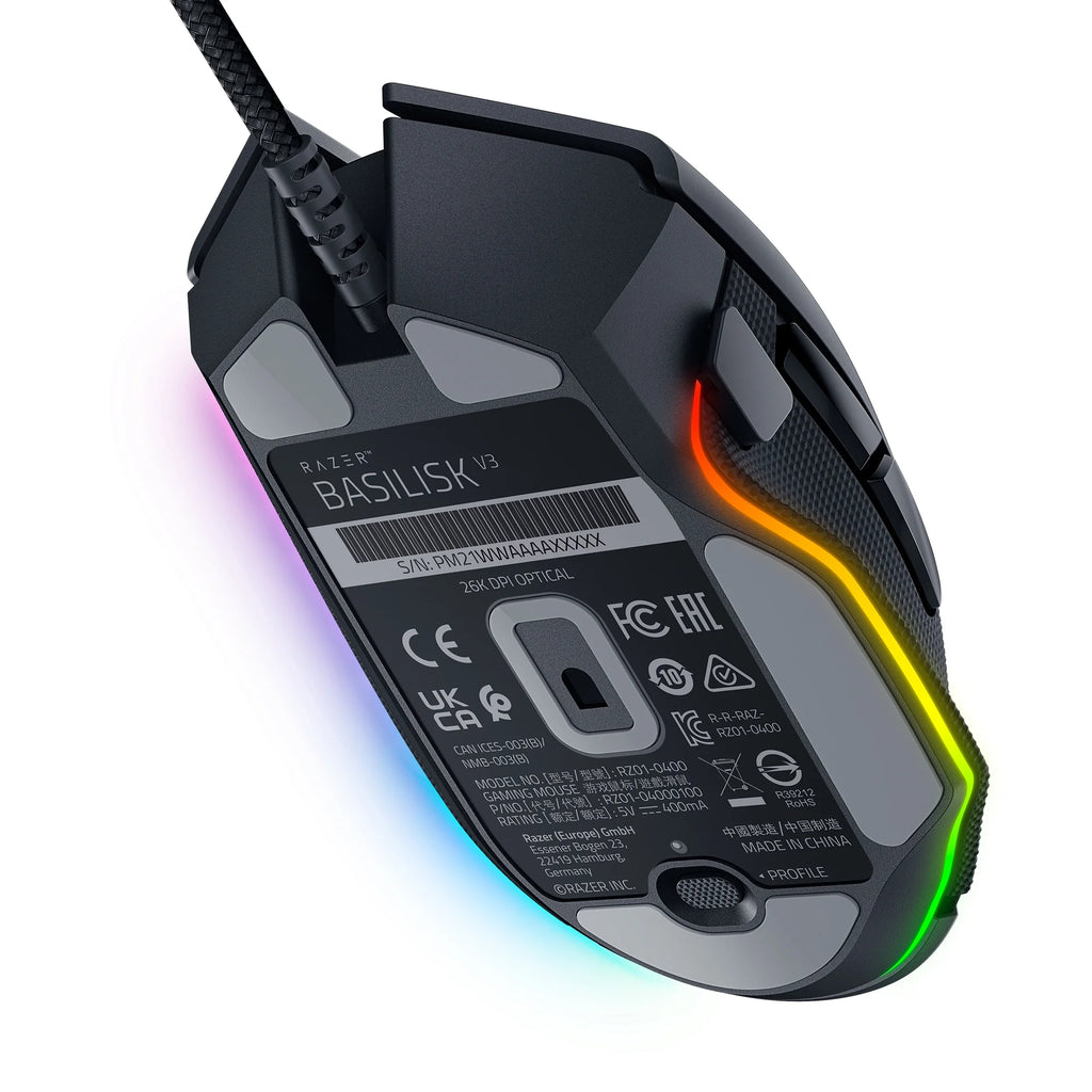 Basilisk V3 Customizable Ergonomic Wired PC Gaming Mouse, Chroma RGB, 26K Optical Sensor, Hyperscroll Tilt Wheel, Black