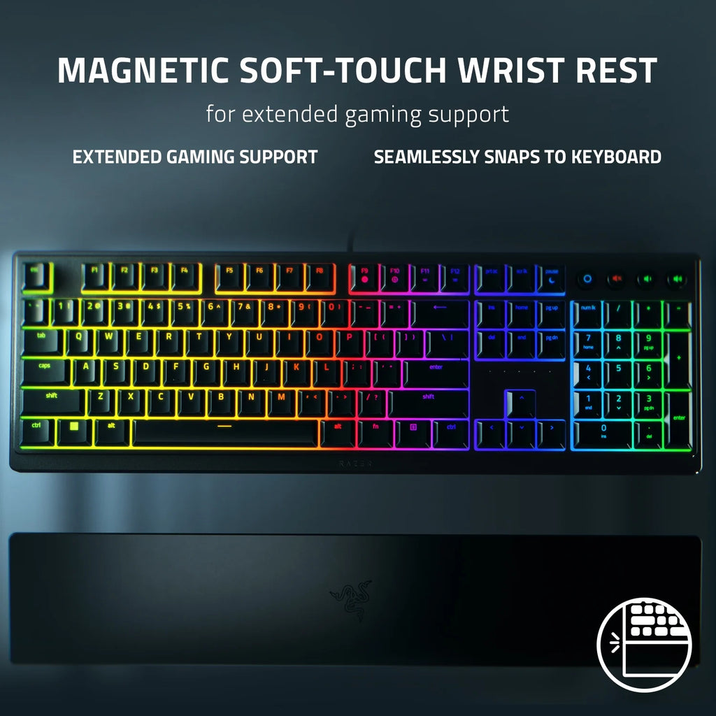 Ornata V3 Full-Size Wired Mecha-Membrane Gaming Keyboard for PC, Chroma RGB, Black