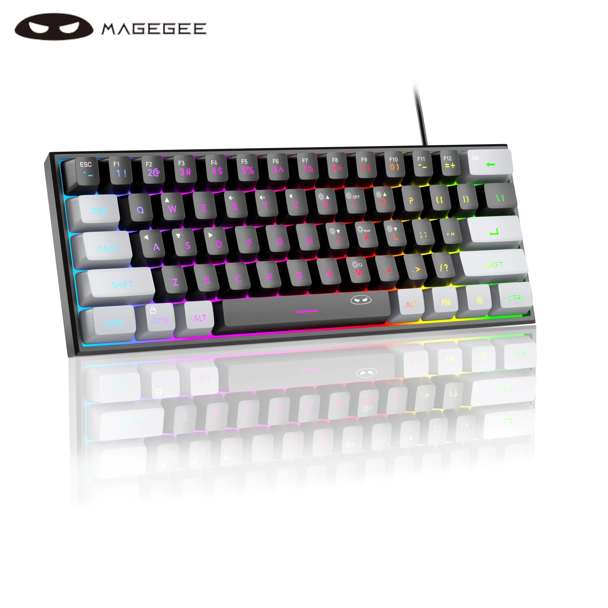 Elevate Your Gaming Experience with the Mini 60% RGB Backlit Keyboard - Ultra-Compact, Waterproof, and Ergonomically Designed for Comfort