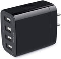 Wall Charger, USB Charger Adapter,  4.8A 4Multi Port Fast Charging Station Power Base Block Plug Cube Brick for Iphone 17 16 15 14 SE 13 12 11Pro Max/X/Plus, Samsung A16/A17/S25/S24 Kindle Plug