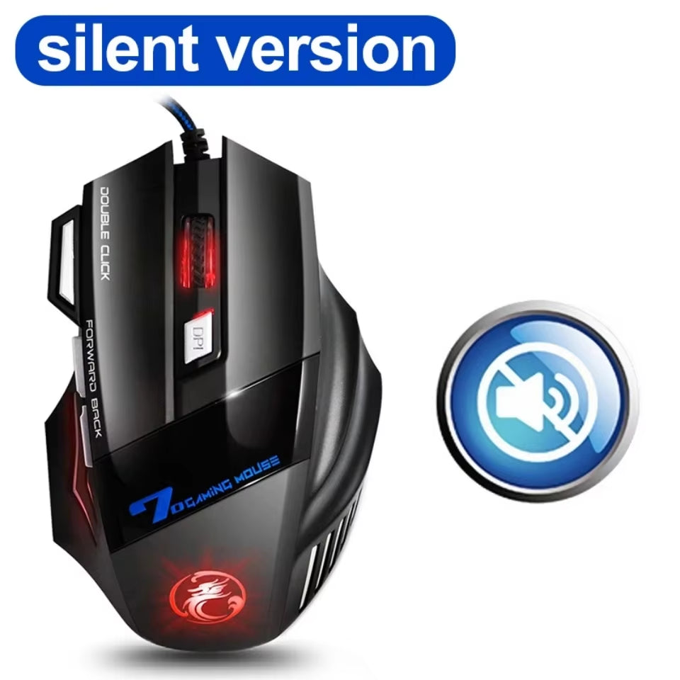 Wired Gaming Mouse Gamer Computer Mouse RGB Backlit Ergonomic Mouse Silent Backlight Mause LED 7 Buttons USB Mice for PC Desktop