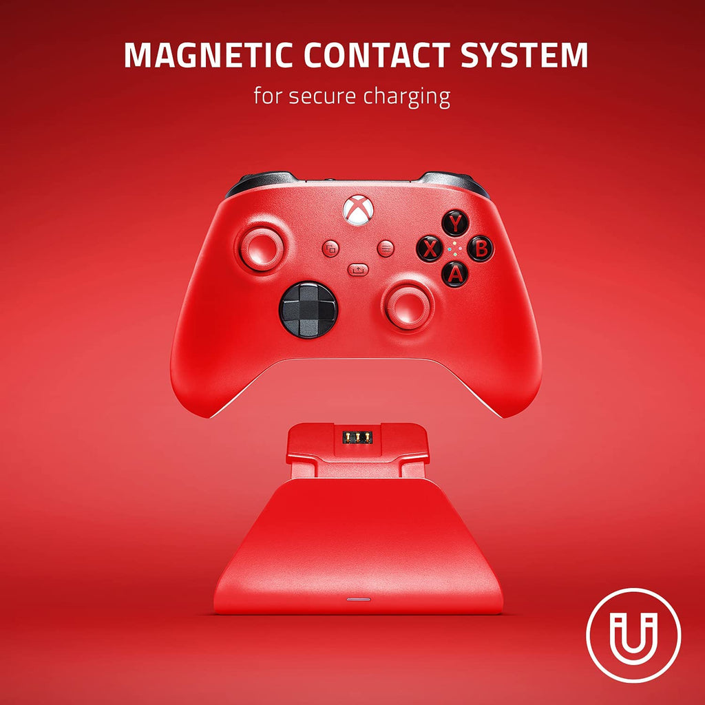 Universal Quick Charging Stand for Xbox Series X|S: Magnetic Secure Charging - Perfectly Matches Xbox Wireless Controllers - USB Powered - Electric Volt (Controller Sold Separately)