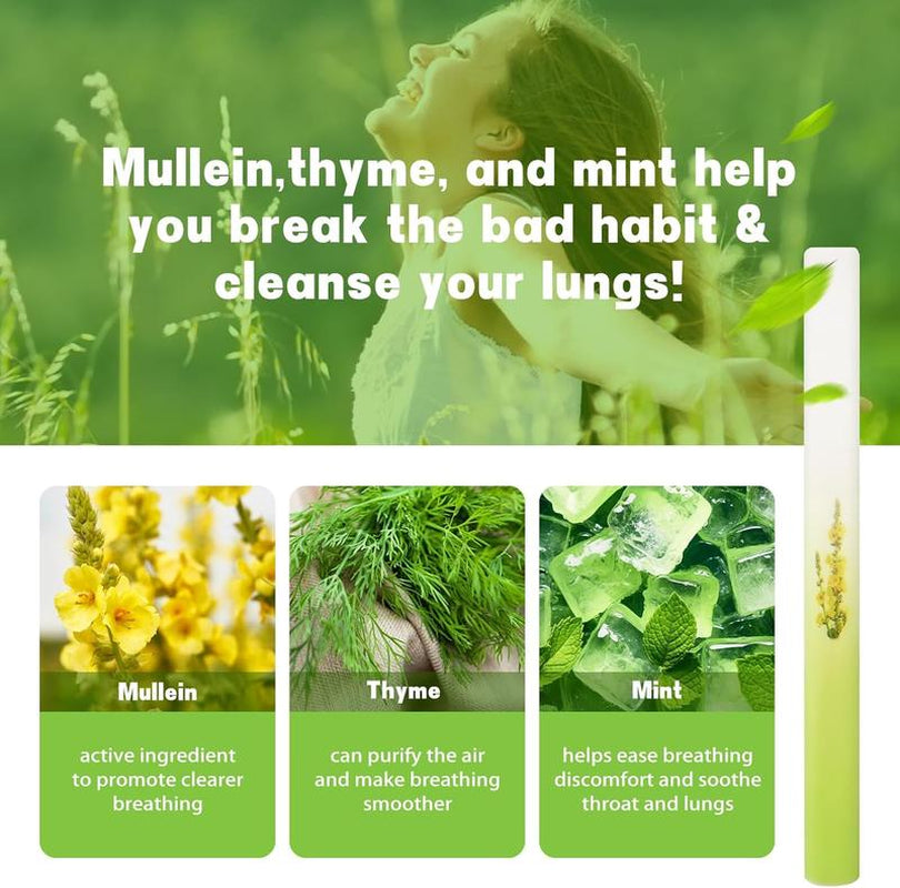 Thyme and Mint Extracts for Lung Detoxification and Oral Air Freshening, Herbal Diffusion Pen Relaxation Stick Solution Healthcare Healthy Wellness Treatment Therapeutic Therapy Aromatherapy Essential Natural