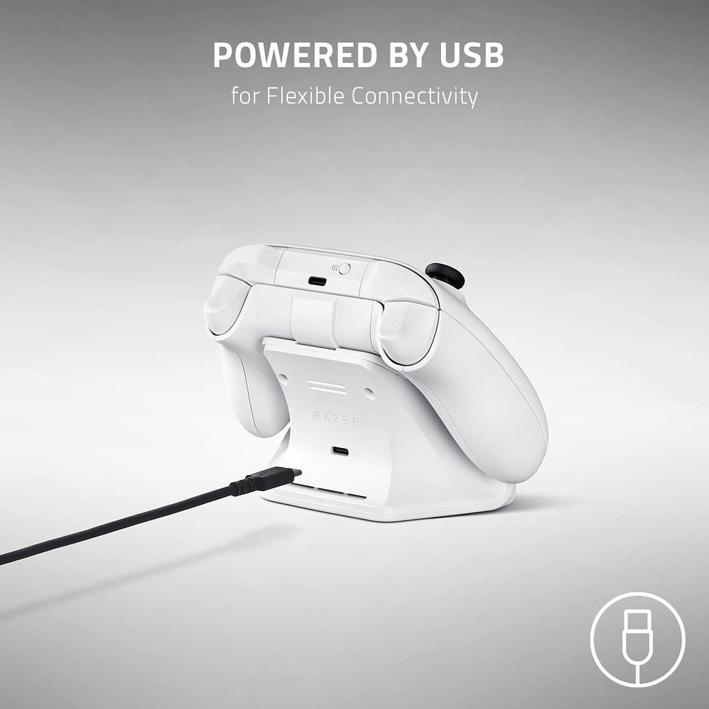 Universal Quick Charging Stand for Xbox Series X|S: Magnetic Secure Charging - Perfectly Matches Xbox Wireless Controllers - USB Powered - Electric Volt (Controller Sold Separately)