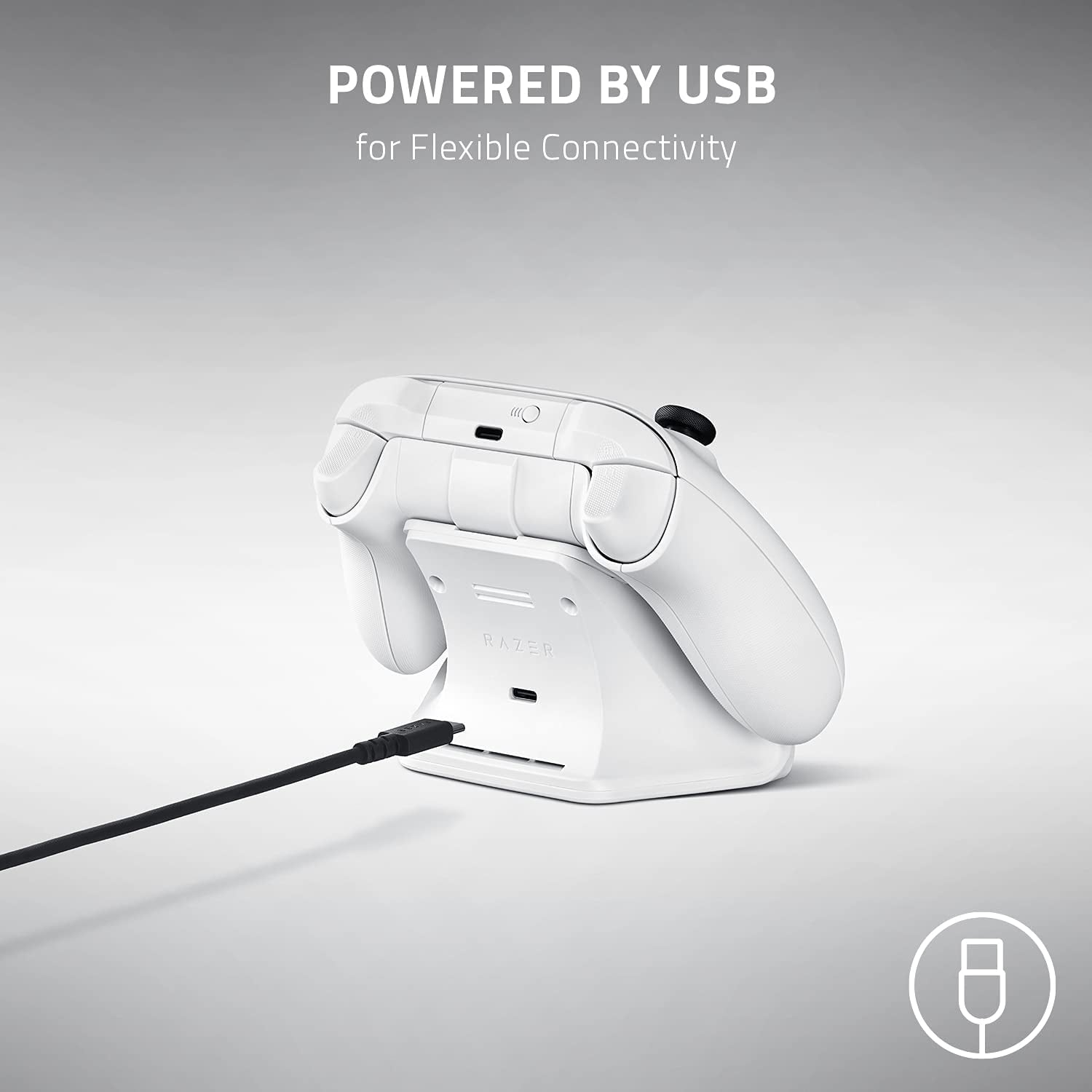 Universal Quick Charging Stand for Xbox Series X|S: Magnetic Secure Charging - Perfectly Matches Xbox Wireless Controllers - USB Powered - Electric Volt (Controller Sold Separately)