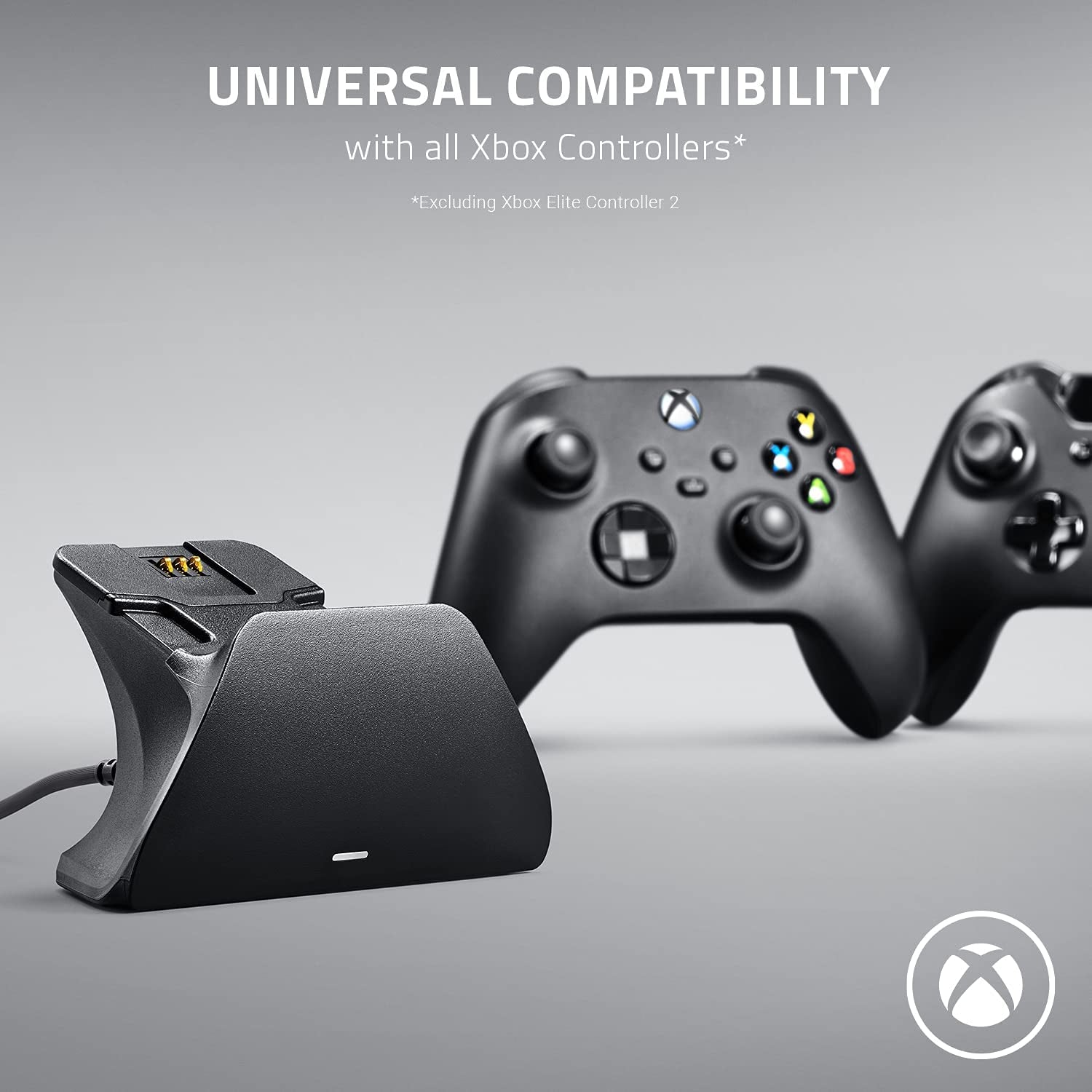 Universal Quick Charging Stand for Xbox Series X|S: Magnetic Secure Charging - Perfectly Matches Xbox Wireless Controllers - USB Powered - Electric Volt (Controller Sold Separately)