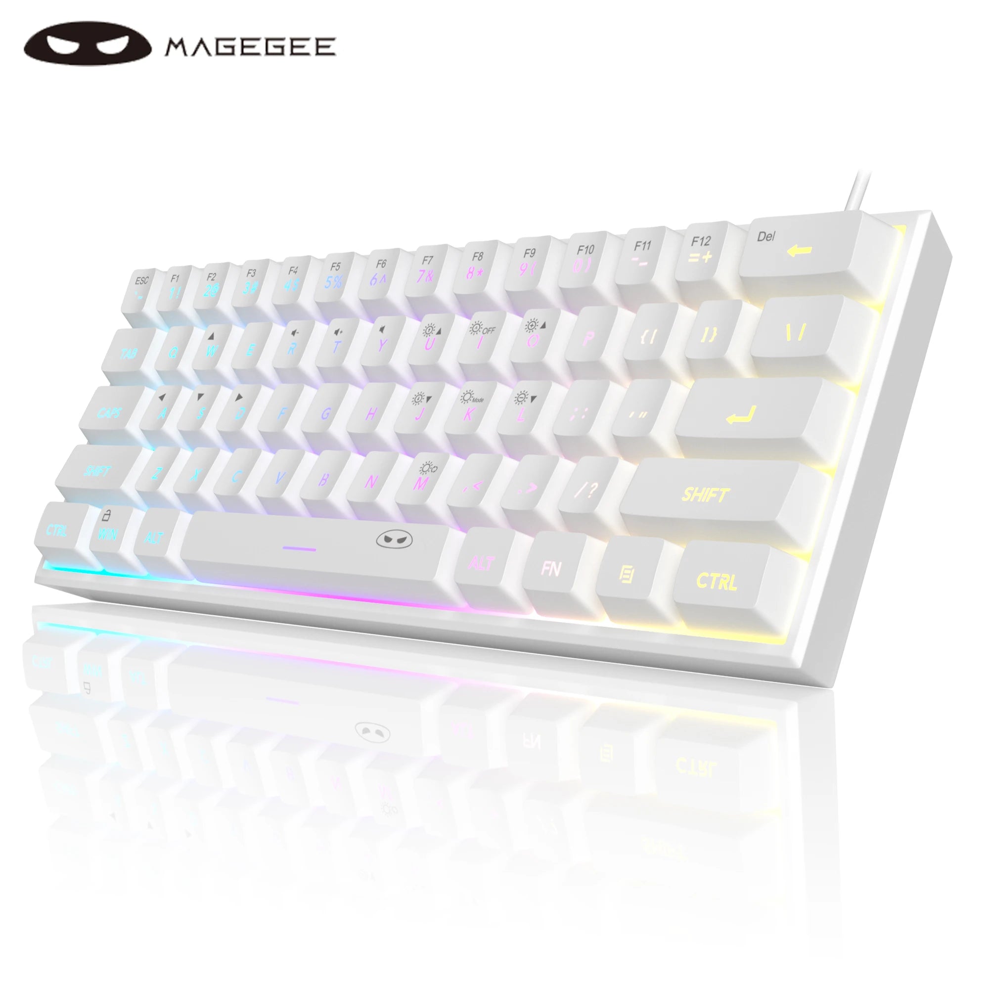 Elevate Your Gaming Experience with the Mini 60% RGB Backlit Keyboard - Ultra-Compact, Waterproof, and Ergonomically Designed for Comfort
