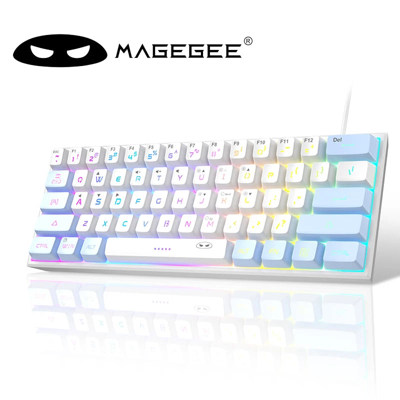Elevate Your Gaming Experience with the Mini 60% RGB Backlit Keyboard - Ultra-Compact, Waterproof, and Ergonomically Designed for Comfort