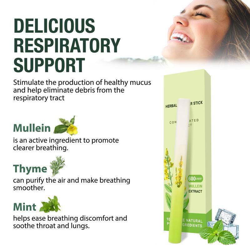 Thyme and Mint Extracts for Lung Detoxification and Oral Air Freshening, Herbal Diffusion Pen Relaxation Stick Solution Healthcare Healthy Wellness Treatment Therapeutic Therapy Aromatherapy Essential Natural