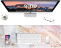 Large Gaming XXL Mouse Pad, Oversized Extended Mouse Mat Pink Marble Desk Pad Keyboard Pad (31.5"X11.8"X0.12") Non-Slip Rubber Stitched Edges(Marble)
